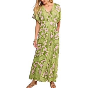 Soft Surroundings Leslie Maxi Dress M Flowy Boho Resort Cruise Feminine